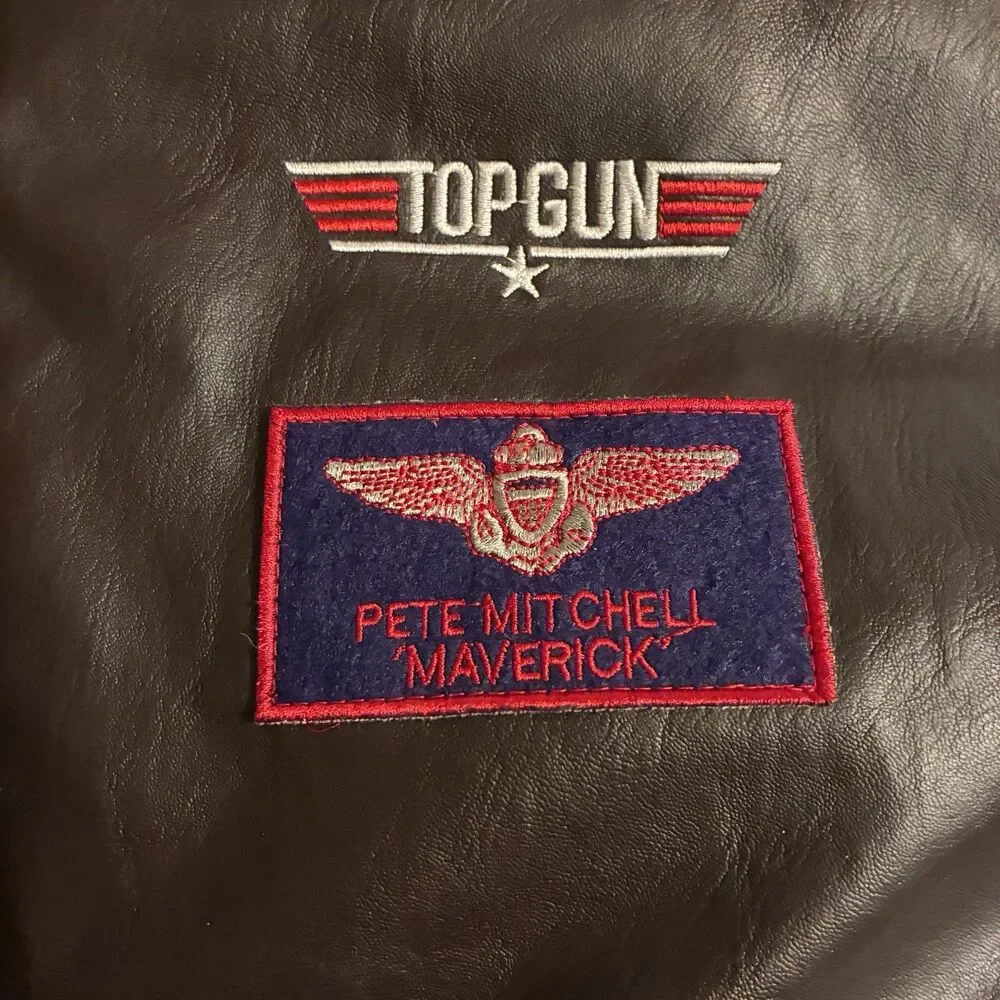 Boys Top Gun Rubies Paramount Bomber Jacket Maverick Size Large Zipper Front